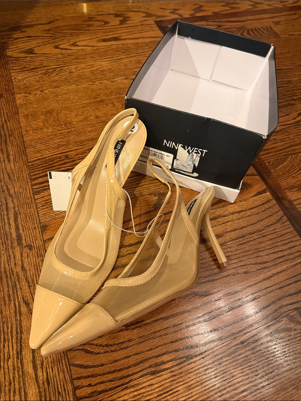 Nine West Women's Beige Pointed-Toe Slingback Pumps Jermain size 12 nwt